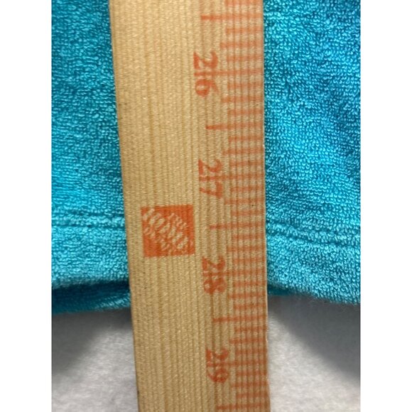 Talbots Womens XS Blue & Green Terrycloth V-Neck Long Sleeve Top - Picture 6 of 11